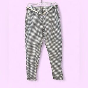 Alythea Black and White Checkered Pants with Belt